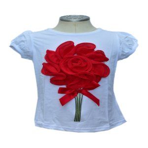 Girls T-Shirt with Flower Detail